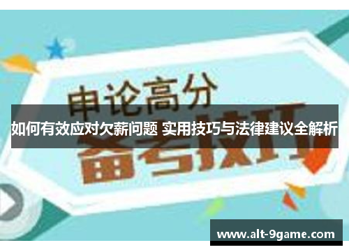 如何有效应对欠薪问题 实用技巧与法律建议全解析